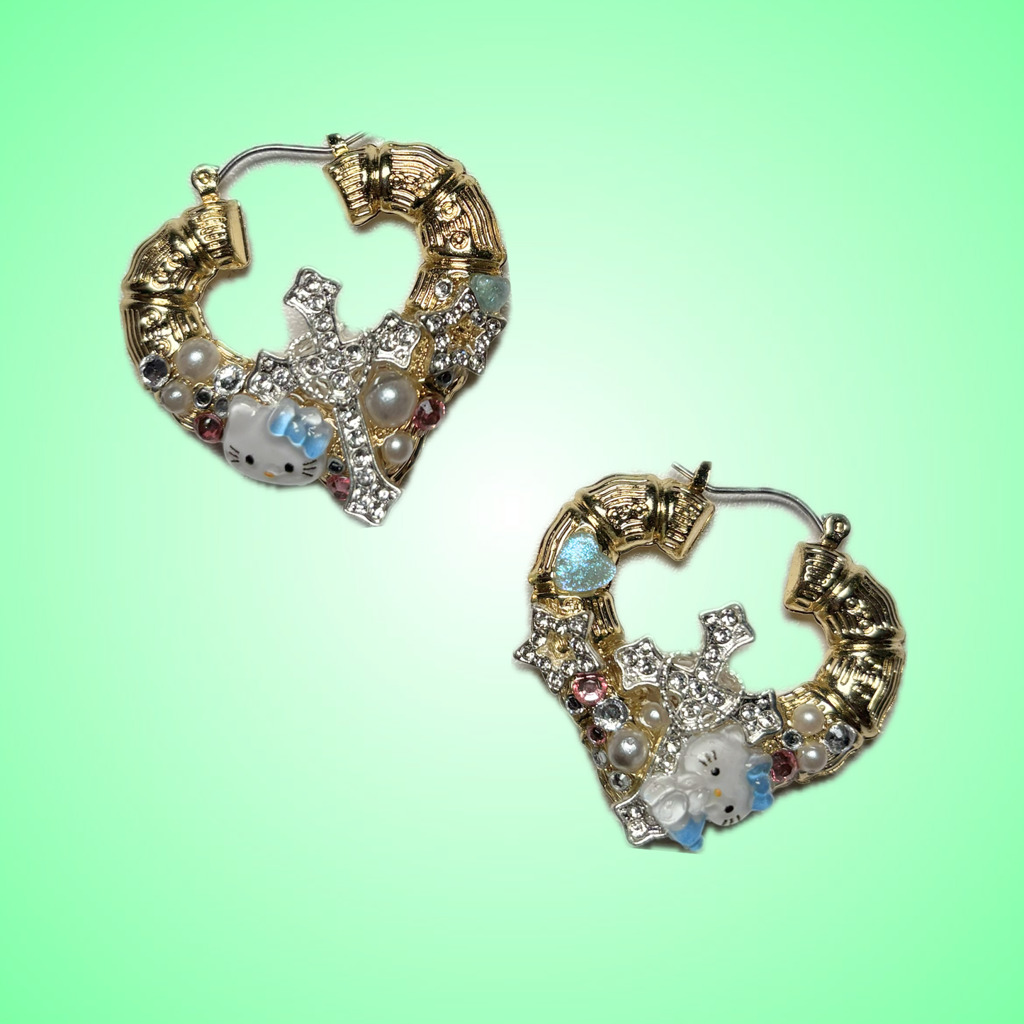 BLUE HK SILVER CROSS HEART BAMBOOS